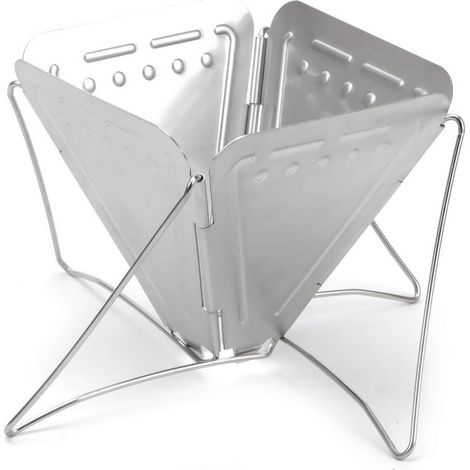 Porte-filtre à café pliable en acier inoxydable - Filtre conique réutilisable - Pyramide inversée - Portable pour la maison, les voyages et le camping (1/4)