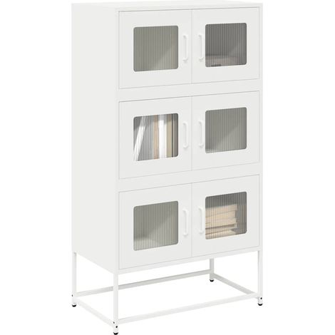 Highboard Weiß 68x39x123 cm Stahl