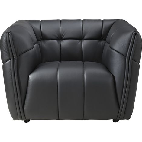 Fauteuil en cuir noir DUGORI (1/3)