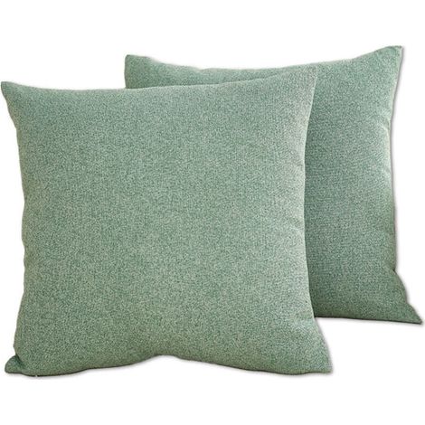 Set mit 2 Kissenbezügen 45 x 45 cm aus Polyester und Baumwoll-Leinen-Mischgewebe, dekorative Kissenbezüge für Auto, Sofa und Zuhause (grün)
