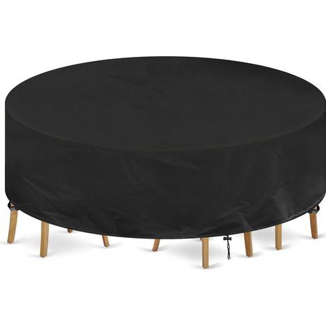 Housse Table de Jardin Ronde Housse Protection Table Jardin Imperméable Anti-UV 420D Oxford Tissu Extérieure Béche pour Meubles Jardin (é230x100cm) (1/5)