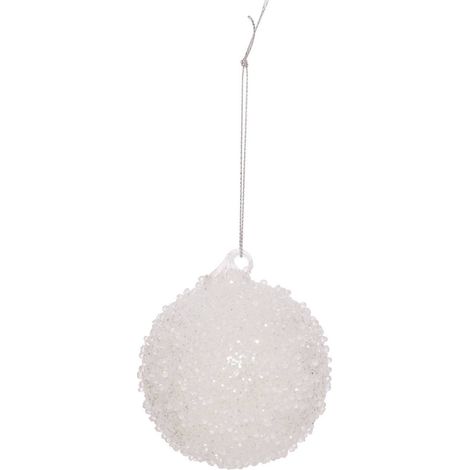 Boule de Noël en verre diamant pailleté blanc D. 80 mm - Feeric lights & christmas (1/2)