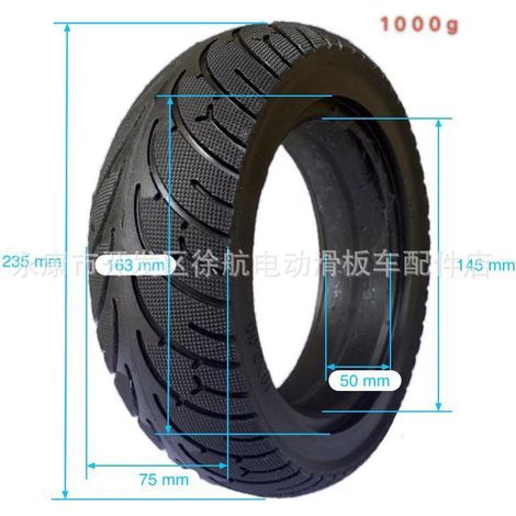Pneus pleins 10x3 (102.70-6.5) pour trottinette électrique KUGOO M4Pro - aucun gonflage nécessaire. (1/4)