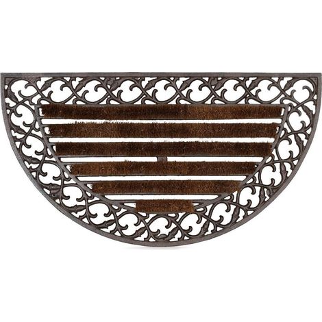 Paillasson tapis porte d’entrée essuie-pieds fonte 72 x 39 cm (1/2)