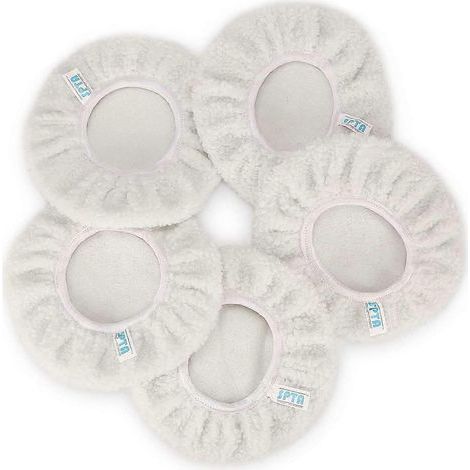 Embouts de polissage. lot de 5 (125-150 mm). embouts de polissage électriques pour polisseuses à laine. compatibles avec la plupart des polisseuses automobiles. (1/5)