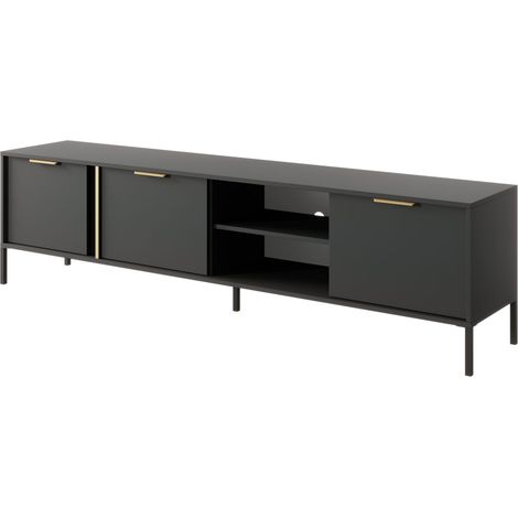 Mobile TV Antracite, 203 x 39,5 x 53,4 cm - 3 Ante, Gambe Metalliche (1/5)