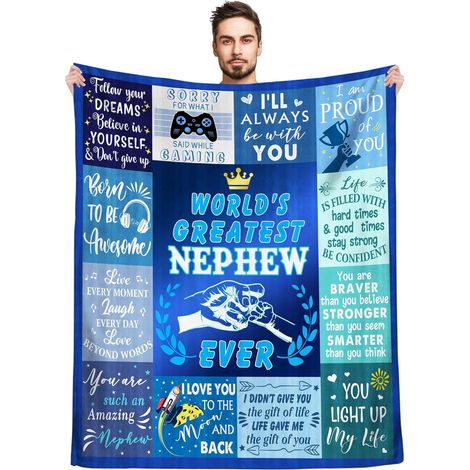Couverture - 152 x 127 cm - Pour Cadeau Familial - En Polaire Douce - Idéale pour Anniversaire Noël Diplôme - 1 Pièce (1/5)
