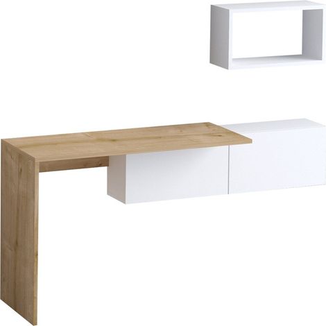 Bureau design asymétrique avec rangement mural TULUM (1/5)