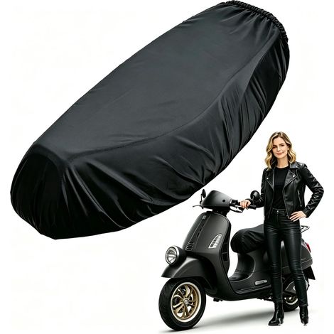Housse Moto, Housse de Selle Moto Universelle, Scooter Seat (Noir) (1/5)