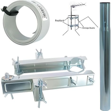 SEDEA kit fixation cheminée antenne TV TNT - spécial bord de mer