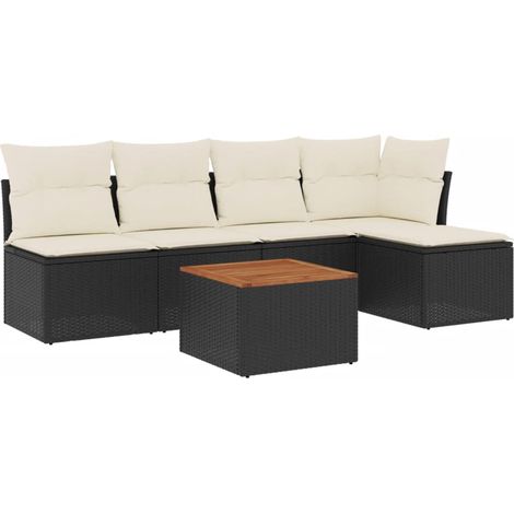 Maison Exclusive - Set de sofás de jardín 6 piezas y cojines ratá (1/3)