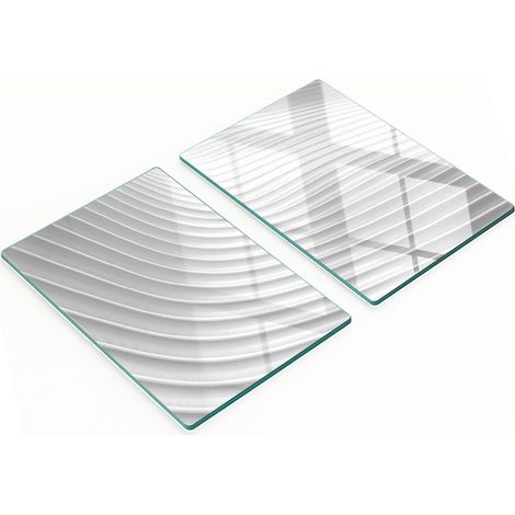 Tableros de vidrio elegantes y duraderos con estampado de l铆neas abstractas, 2x40x52 cm.
