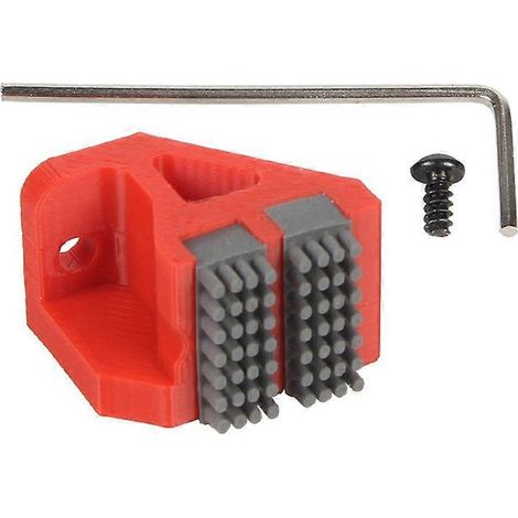 Silikonbürste für Bambu Lab X1/P1 3D-Drucker, Düsenreinigungswerkzeug, Doppelbürstenkopf, Düsenbürsten-Baugruppe, Rot (1/5)
