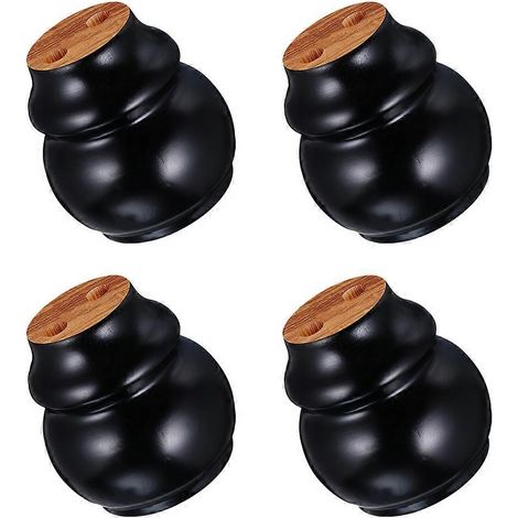 Pieds de table de rechange en bois massif, pieds de canapé noirs, lot de 4 (1/5)