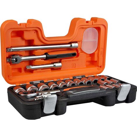 Bahco S240 Socket Set Square Drive 24 Piece 1/2 Drive 24pc BAHS240 XMS24SS12