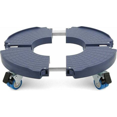 Verstellbarer, rollbarer Pflanzenständer Ø 40–54 cm, blau – Tragkraft 200 kg, 360° drehbar, ABS & Edelstahl, doppelt feststellbare Rollen, geeignet für drinnen und draußen (1/5)