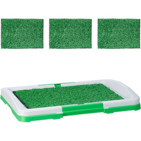 Litière pour Chien - 4 Tapis Pelouse - Plastique PP - Hygiène et Dressage - Intérieur Balcon - 5,5x45,5x33 cm (1/5)