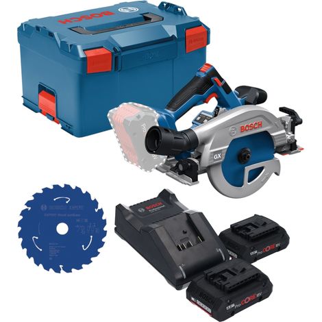 Scie circulaire sans fil Bosch GKS 18V-57-2 GX Professional 18 V 165 mm sans balais + 2 batteries ProCORE 4,0 Ah + chargeur + L-Boxx (1/5)