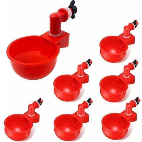 Abreuvoir Automatique Pour Volailles - Bol En Plastique Avec Valve À Ressort Inoxydable - Pour Poules Canards Cailles - Lot De 6 Pièces (1/5)