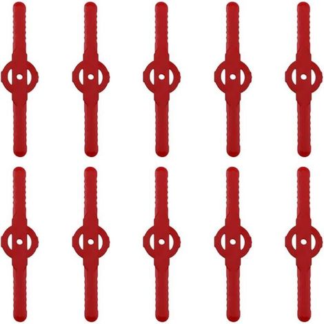 Lame plastique coupe bordure, 10 pcs Lames En Plastique Cutter Remplacer Pour ensemble doutils de coupe-herbe sans fil, remplacement de lames de coupe de tondeuse à gazon en plastique(rouge) (1/5)