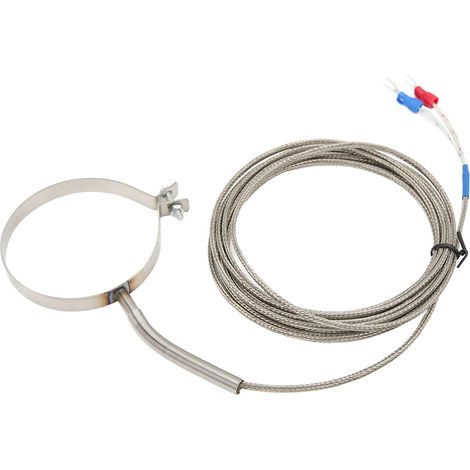 Thermocouple K Type 60mm inox 0-400°C sonde température filetée industrie, câble 3 mètres (9,8 pieds) capteur de chaleur (1/5)