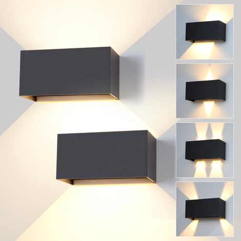 Applique murale LED extérieure 24W 3000K IP65 Angle Réglable 2PCS (1/5)
