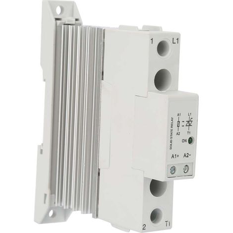 SMT4825L Module Relais Statique Monophasé Ultra Plat Sur Rail DIN Dissipateur Intégré Aluminium Boîtier Plastique V0 (SMT4810L) (1/5)
