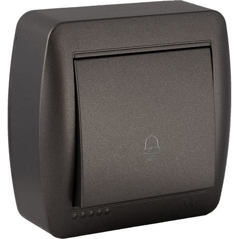 EDM – Bouton poussoir sonnette monté en surface 10A 250V – Raccordement à vis – IP20 – Dimensions 74x72x28mm – Installation facile en saillie (1/2)