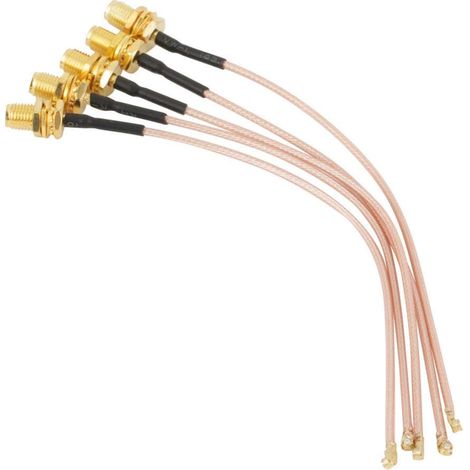 5pcs Adaptateur Câble Coaxial Connecteur Femelle SMA RF 50Ω 15cm Pour UFL u.FL IPX PEX Antennes WiFi Modules GPS Émetteurs (1/5)