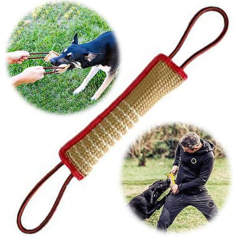 Coussin de morsure pour chien en jute, jouet à mordre pour chien, jouet à tirer pour chien, jouet durable pour mordre le chien (1/4)