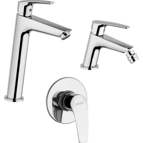 Miscelatori in set Lucente Jacuzzi  Rubinetteria incasso doccia lavabo alto e bidet per piletta click clack (1/5)