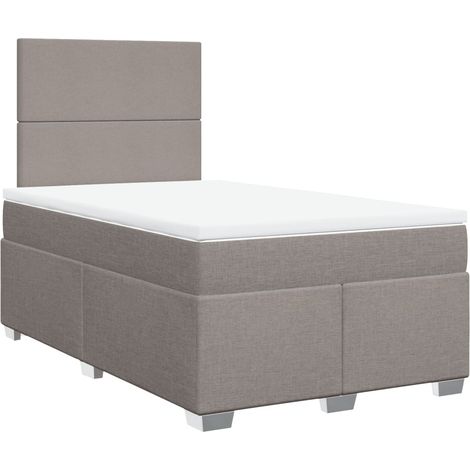Maison Exclusive - Sommier à lattes de lit avec matelas taupe 120x190 cm tissu (1/5)