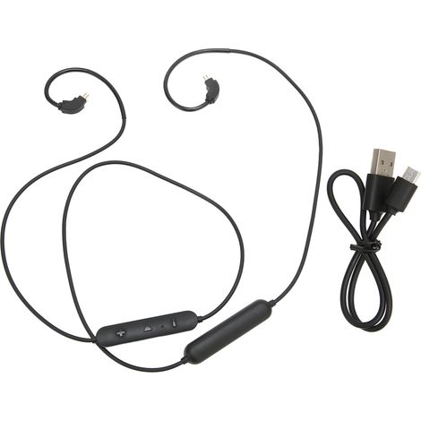 Câble d'écouteurs rechargeable sans fil 2 broches avec microphone et contrôle du volume pour mise à niveau d'écouteurs