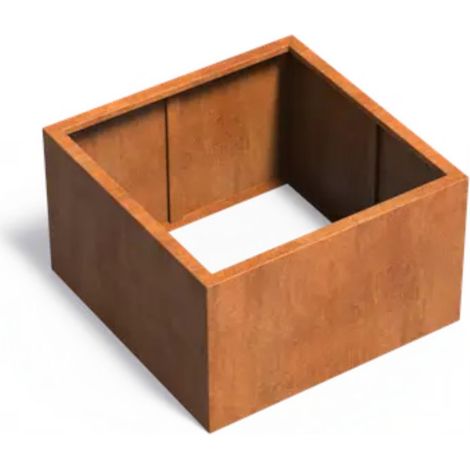 Adezz Pflanzgefäß Carrez ohne Boden aus Corten-Stahl Pflanzkübel Größe 100x100x60 cm (1/2)