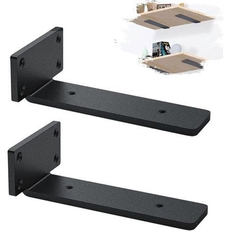 Lot de 2 Equerre Etagere Murale, équerre Industrielle,Equerre Charge Lourde,5 mm D'épaisseur, Support étagère Murale (15 cm) (1/4)