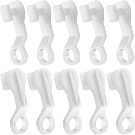 Lot de 50 curseurs de rideau en plastique blanc, crochets pour douche, porte et fenêtre, accessoires de tringle (1/5)