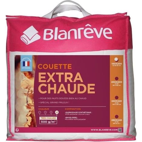 BLANREVE Couette extra chaude en microfibre - 140 x 200 cm - Blanc