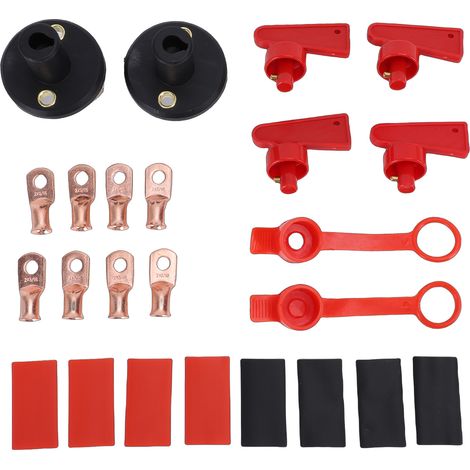 2 interrupteurs déconnexion batterie 12V 24V – Coupe-circuit avec 4 clés voiture bateau camping-car ATV camion, sécurité (1/5)