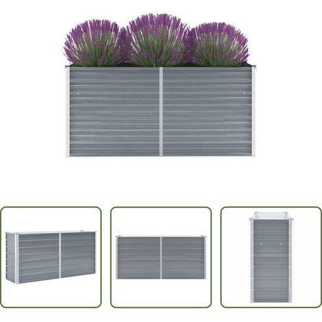 Hochbeet -  Garten-Hochbeet Verzinkter Stahl 160x40x77 cm Grau (1/5)