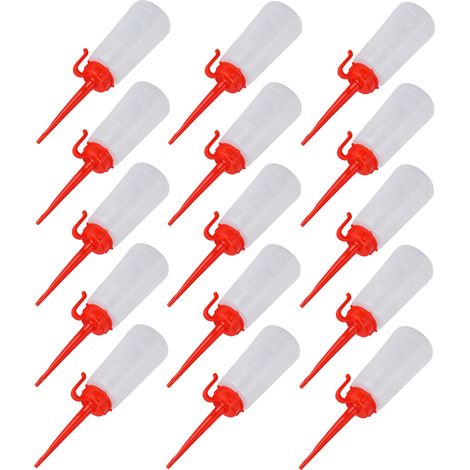 Lot de 15 flacons distributeurs d'huile pour machines à coudre, 150 ml, transparents, en plastique. (1/5)