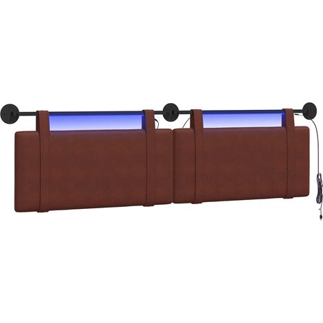Hanging Headboard Shiny Brown Antique PU vidaXL