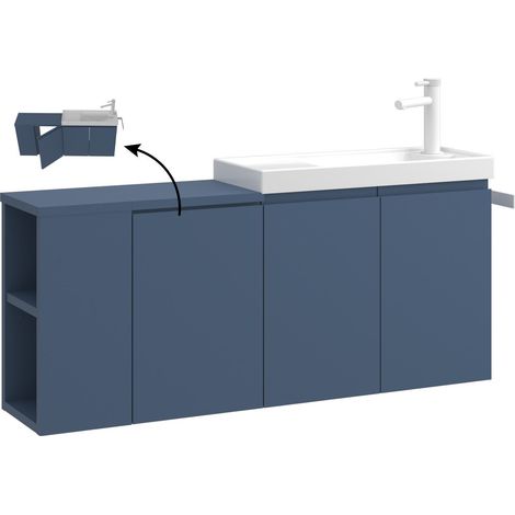 Waschtischunterschrank "Ferla 110" – 110 x 22 x 45 cm – Petrolblau (1/5)