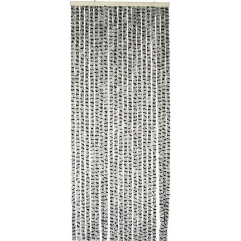 Werka Pro – Rideau chenille gris clair et anthracite 120 x 220 cm – Fibres synthétiques – Traitement anti-UV – Fixation par anneaux de suspension - PRO 120 X