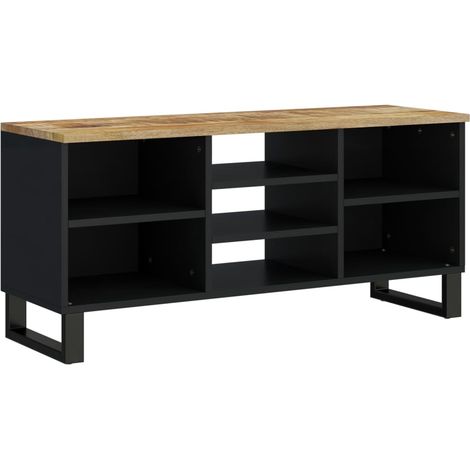 Porta TV multimediale scaffale per televisione televisore buffet sala da pranzo soggiorno camera da letto 100 x 33 x 46 cm legno di mango e derivati del legno marrone 020025448