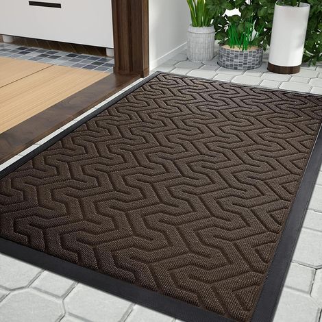 Paillasson pour porte d'entrée - Résistant - Pour toutes les saisons - Pour l'entrée de la maison, le garage et le jardin - Caoutchouc naturel antidérapant - Couleurs résistantes - 120 x 80 cm (1/5)