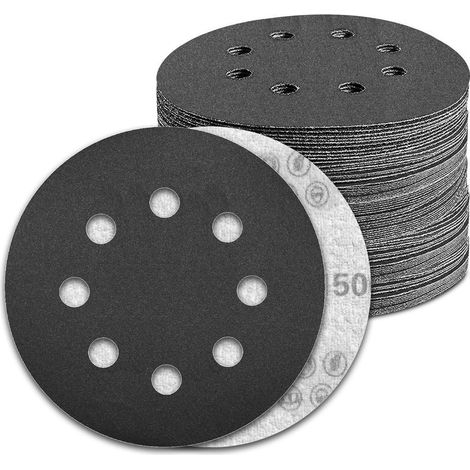Disques abrasifs 125mm velcro 8 trous grain 1500 pour ponceuse excentrique (1/5)