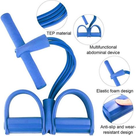 Bande de Résistance Fitness Multifonction pour Traction Elastique Sport Gymnastique - Bleu (1/4)