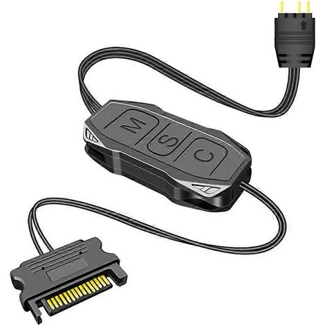 Contrôleur ARGB COOLMOON Mini avec câble étendu, large compatibilité, alimentation 5 V 3 broches vers SATA, contrôleur de synchronisation RGB - JBMEDIA (1/4)
