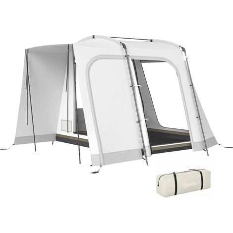 Abri arrière pour 2 à 4 personnes, 320 x 280 x 205 cm, tente de voiture 2 en 1, tunnel étanche avec 4 portes, fenêtres et tapis de sol. (1/5)