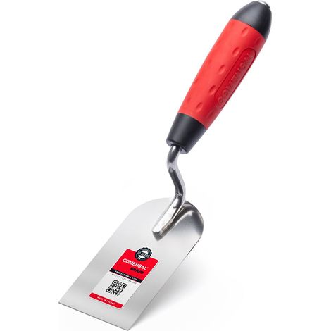 COMENSAL® Cazzuola a punta quadra 60mm - Cazzuola in Acciaio Inox - Cazzuola da muratore - Cazzuola in Acciaio Inossidabile - Cazzuola con manico in gomma - Spatola per Stucco - Made in EU (1/5)